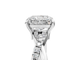 White gold Radiant Cut Diamond Twist Band Solitaire with Prong Setting_88