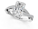 White gold Radiant Cut Diamond Twisted Band Engagement Ring with Prong Setting_40