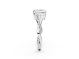 White gold Radiant Cut Diamond Twisted Band Engagement Ring with Prong Setting_41