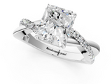 White gold Radiant Cut Diamond Twisted Band with Pavé Setting and Four-Prong Setting_43