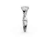 White gold Radiant Cut Diamond Twisted Band with Pavé Setting and Four-Prong Setting_44