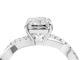 White gold Radiant Cut Diamond Twisted Band with Pavé Setting and Four-Prong Setting_46