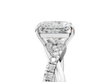 White gold Radiant Cut Diamond Twisted Band with Pavé Setting and Four-Prong Setting_47