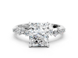 White gold Radiant Cut Diamond Vine Band with Four-Prong Setting_113