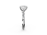 White gold Radiant Cut Diamond Vine Band with Four-Prong Setting_120