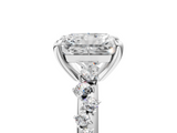 White gold Radiant Cut Diamond Vine Band with Four-Prong Setting_123