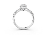 White gold Radiant Cut Diamond Vine Band with Four-Prong Setting_123