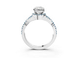 White gold Radiant Cut Diamond with Aquamarine side stone Halo Twist Band Solitaire Prong Setting Ring_15