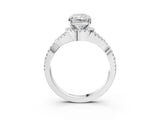 White gold Radiant Cut Diamond with Moissanite side stone Halo Twist Band Solitaire Prong Setting Ring_15