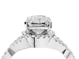 White gold Radiant Cut Diamond with Moissanite side stone Halo Twist Band Solitaire Prong Setting Ring_16