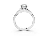 White gold Radiant Cut Diamond with Moissanite side stone Halo Twist Band Solitaire Prong Setting Ring_27