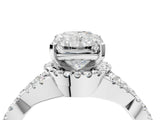 White gold Radiant Cut Diamond with Moissanite side stone Halo Twist Band Solitaire Prong Setting Ring_28