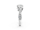 White gold Radiant Cut Diamond with Moissanite side stone Halo Twist Band Solitaire Prong Setting Ring_32