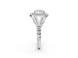 White gold Radiant Cut Double Halo Split Shank Diamond Ring with Prong Setting_51