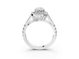 White gold Radiant Cut Double Halo Split Shank Diamond Ring with Prong Setting_52