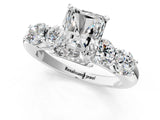 White gold Radiant Cut Five-Stone Prong Set Diamond Ring with Classic Band_69
