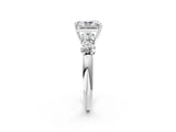 White gold Radiant Cut Five-Stone Prong Set Diamond Ring with Classic Band_70