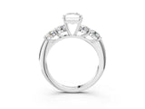 White gold Radiant Cut Five-Stone Prong Set Diamond Ring with Classic Band_71