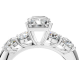 White gold Radiant Cut Five-Stone Prong Set Diamond Ring with Classic Band_72