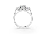 White gold Radiant Cut Halo Cluster Diamond Ring with Pave Band and Four-Prong Setting_10