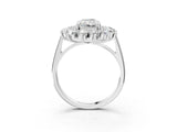 White gold Radiant Cut Halo Cluster Diamond Ring with Pave Band and Four-Prong Setting_22