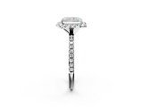 White gold Radiant Cut Halo Diamond Engagement Ring with Pave Band and Four-Prong Setting_23