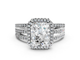 White gold Radiant Cut Halo Diamond Engagement Ring with Split Shank and Four-Prong Setting_26