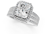 White gold Radiant Cut Halo Diamond Engagement Ring with Split Shank and Four-Prong Setting_27