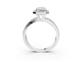White gold Radiant Cut Halo Diamond Engagement Ring with Split Shank and Four-Prong Setting_29