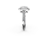 White gold Radiant Cut Halo Diamond Pave Band with Four-Prong Setting_94