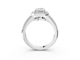 White gold Radiant Cut Halo Diamond Pave Band with Four-Prong Setting_95