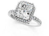 White gold Radiant Cut Halo Diamond Pave Band with Prong Setting_13