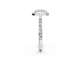 White gold Radiant Cut Halo Diamond Pave Band with Prong Setting_14