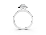 White gold Radiant Cut Halo Diamond Pave Band with Prong Setting_15