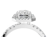 White gold Radiant Cut Halo Diamond Pave Band with Prong Setting_16