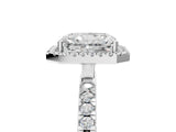 White gold Radiant Cut Halo Diamond Pave Band with Prong Setting_17