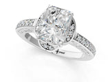 White gold Radiant Cut Halo Diamond Ring with Channel Set Band and Four-Prong Setting_33