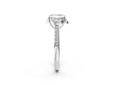 White gold Radiant Cut Halo Diamond Ring with Channel Set Band and Four-Prong Setting_34