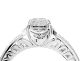 White gold Radiant Cut Halo Diamond Ring with Channel Set Band and Four-Prong Setting_36
