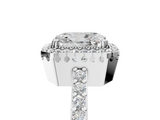 White gold Radiant Cut Halo Diamond Ring with Pave Band and Four-Prong Setting_37