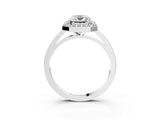 White gold Radiant Cut Halo Diamond Ring with Solitaire Band and Prong Setting_10