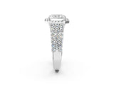 White gold Radiant Cut Halo Pavé Diamond Engagement Ring with Split Shank and Four-Prong Setting_6