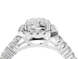 White gold Radiant Cut Halo Pavé Diamond Engagement Ring with Split Shank and Four-Prong Setting_8
