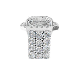 White gold Radiant Cut Halo Pavé Diamond Engagement Ring with Split Shank and Four-Prong Setting_9