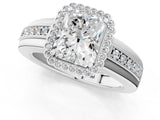White gold Radiant Cut Halo Pave Band Four-Prong Ring_75