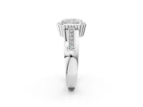 White gold Radiant Cut Halo Pave Band Four-Prong Ring_76