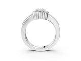 White gold Radiant Cut Halo Pave Band Four-Prong Ring_77