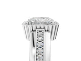 White gold Radiant Cut Halo Pave Band Four-Prong Ring_79