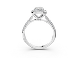 White gold Radiant Cut Halo Pave Band Four-Prong Setting Ring_21