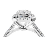 White gold Radiant Cut Halo Pave Band Four-Prong Setting Ring_24